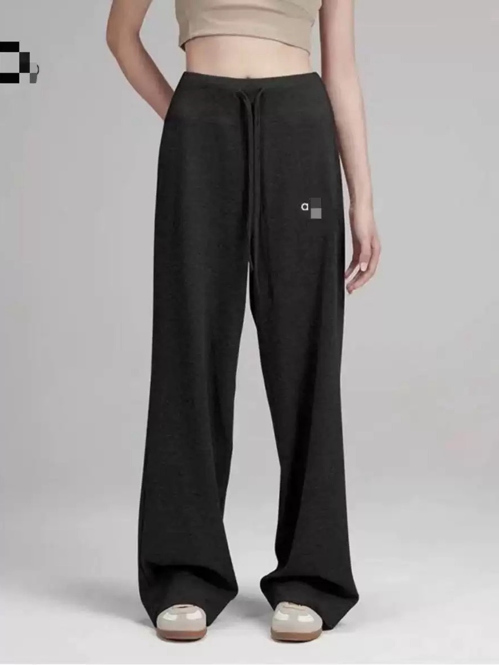 ALO Yoga Black Wide-Leg Drawstring Pants